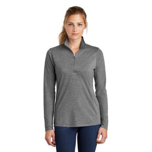 LST407 Sport-Tek Ladies PosiCharge Tri-Blend Wicking 1/4-Zip Pullover